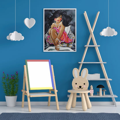 Beautiful Fat Woman 30*40CM(Canvas) Special Shaped Drill Diamond Painting