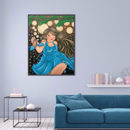 Beautiful Fat Woman 30*40CM(Canvas) Special Shaped Drill Diamond Painting