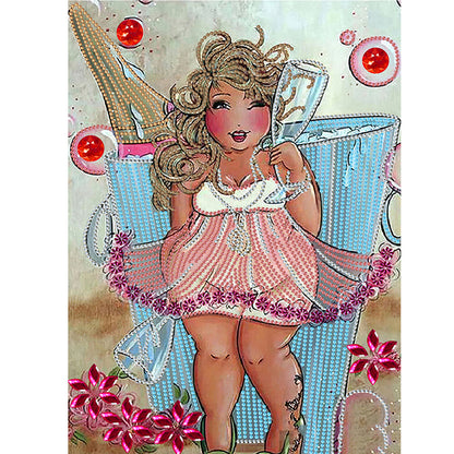 Beautiful Fat Woman - Special Shaped Drill Diamond Painting 30*40CM
