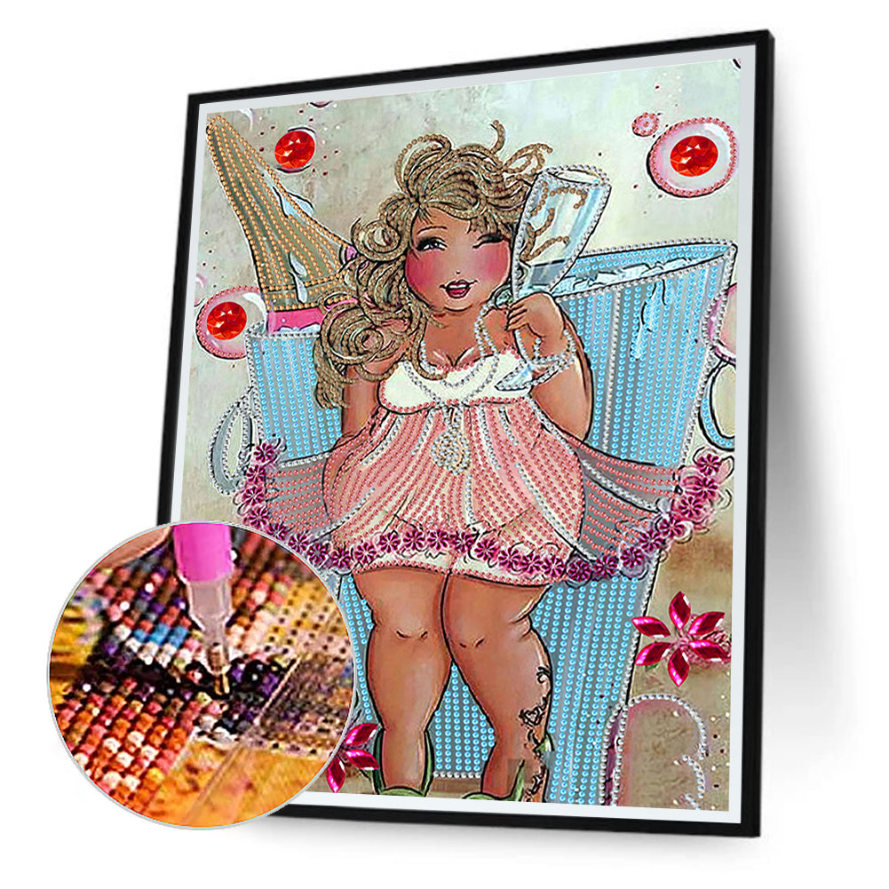 Beautiful Fat Woman - Special Shaped Drill Diamond Painting 30*40CM
