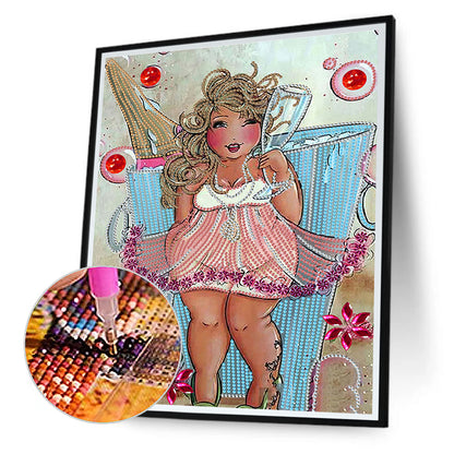 Beautiful Fat Woman - Special Shaped Drill Diamond Painting 30*40CM