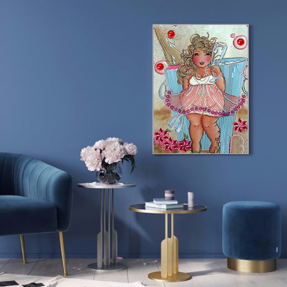 Beautiful Fat Woman - Special Shaped Drill Diamond Painting 30*40CM