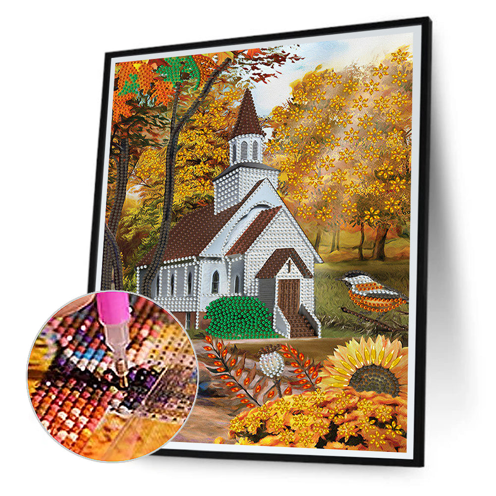 Church 30*40CM(Canvas) Special Shaped Drill Diamond Painting