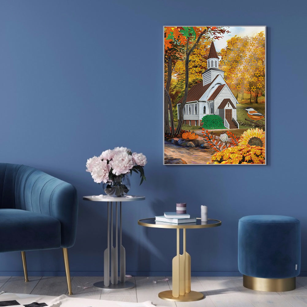 Church 30*40CM(Canvas) Special Shaped Drill Diamond Painting