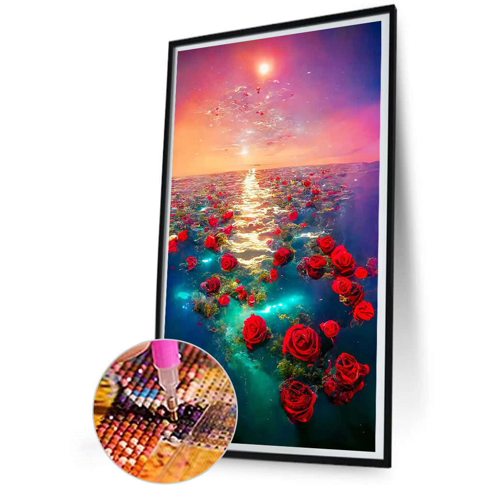 Dreamy Sea Of Roses - Full Round Drill Diamond Painting 40*60CM