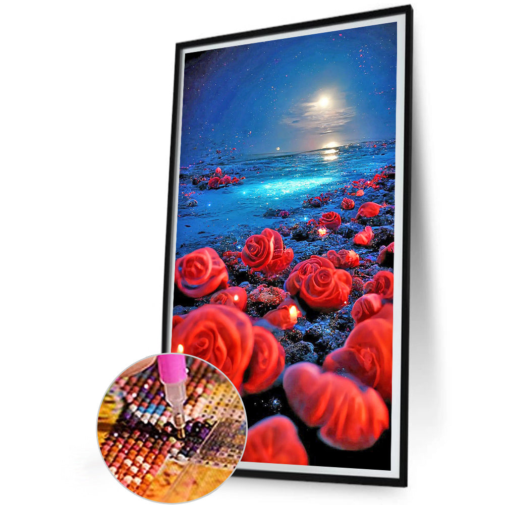 Dreamy Sea Of Roses - Full Round Drill Diamond Painting 40*60CM