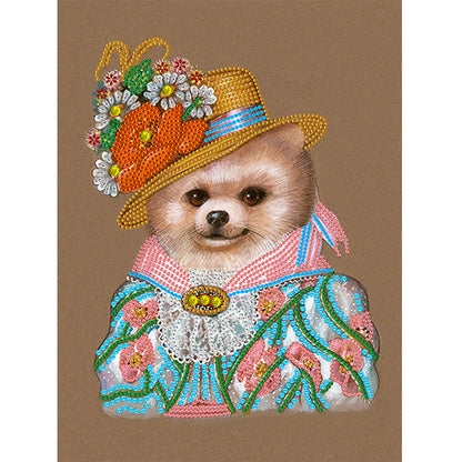 Elegant Noble Dog 30*40CM(Canvas) Special Shaped Drill Diamond Painting