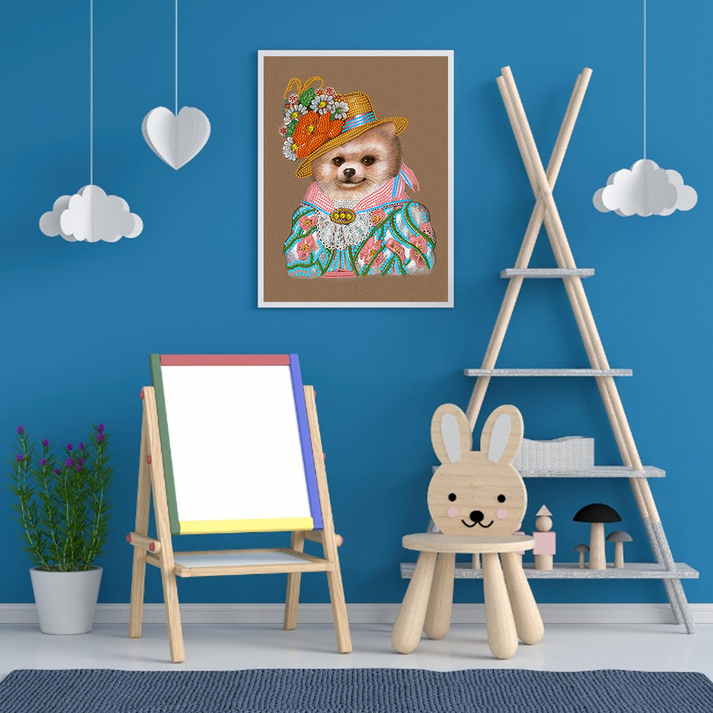 Elegant Noble Dog 30*40CM(Canvas) Special Shaped Drill Diamond Painting