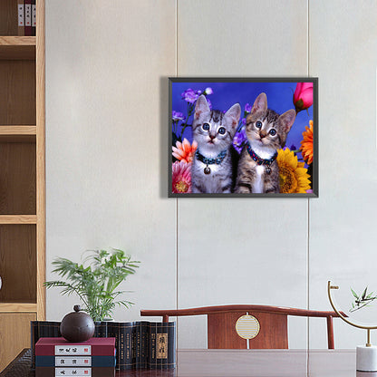 Cute Tabby Cat - Full Round Drill Diamond Painting 50*40CM