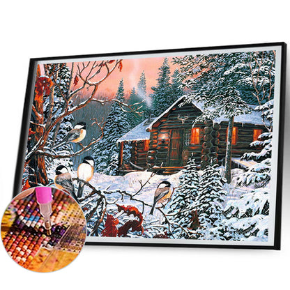 Country House 50*40CM(Canvas) Full Round Drill Diamond Painting