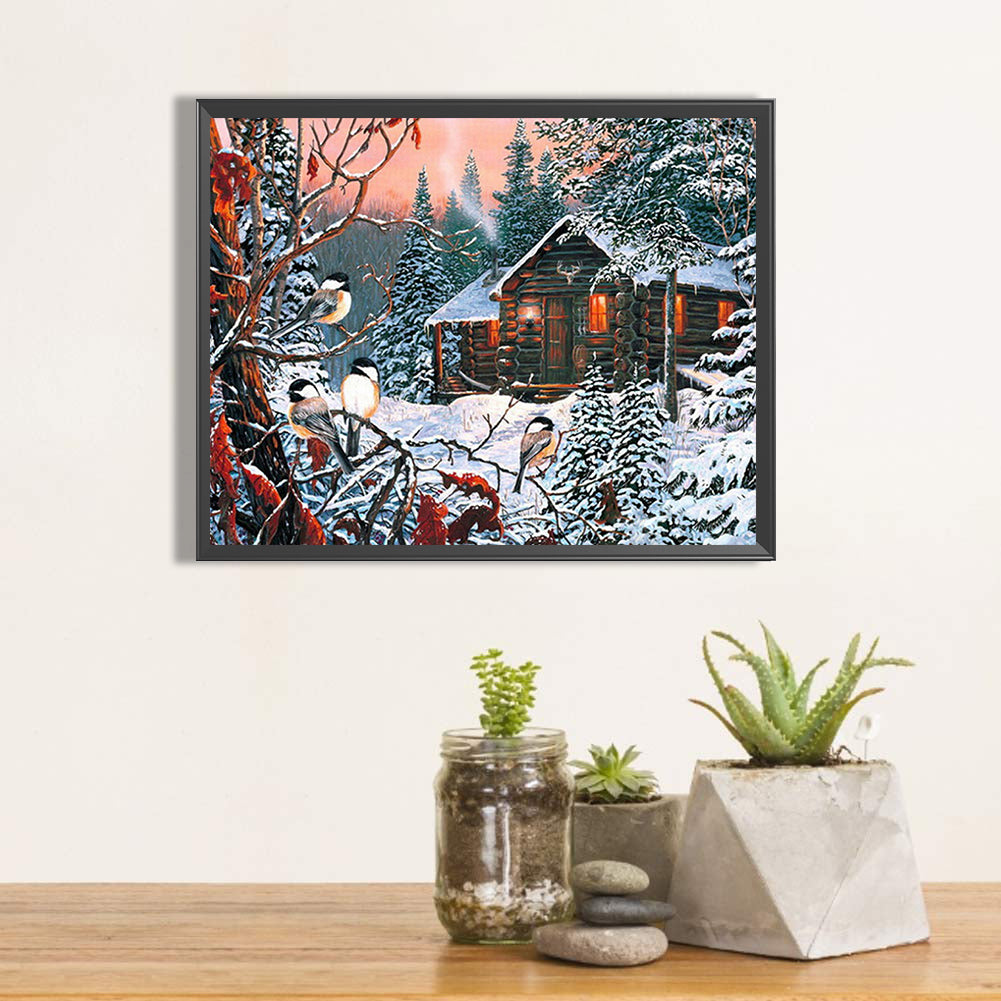 Country House 50*40CM(Canvas) Full Round Drill Diamond Painting
