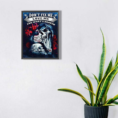 Skeleton Couple 30*40CM(Canvas) Full Square Drill Diamond Painting