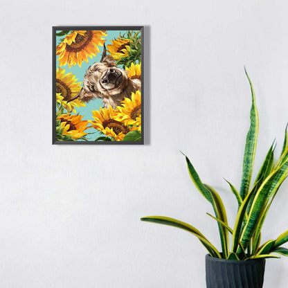 Sunflower Yak 30*40CM(Canvas) Full Square Drill Diamond Painting