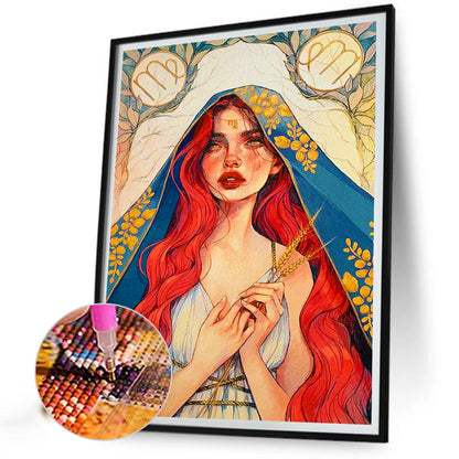 Scorpio Girl - Full Round Drill Diamond Painting 30*40CM