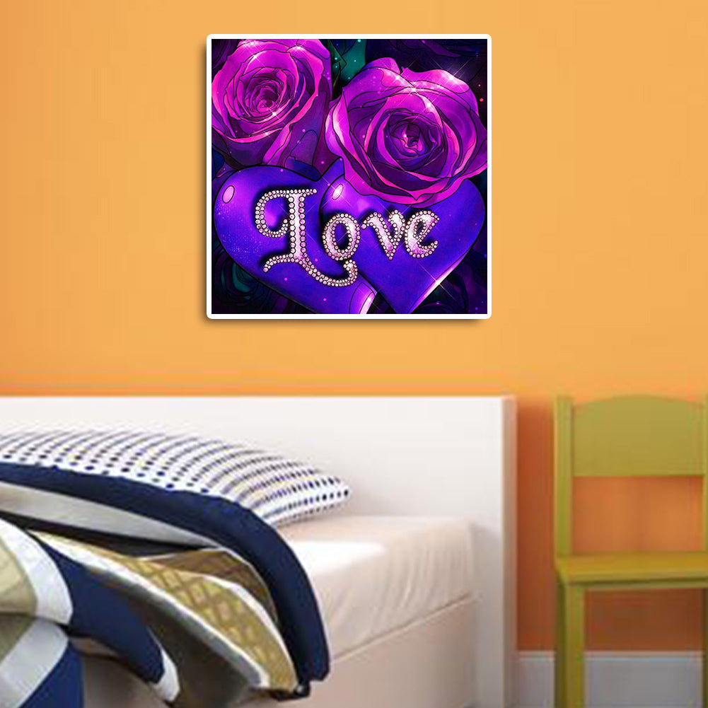 Purple Rose - Full Round Drill Diamond Painting 30*30CM