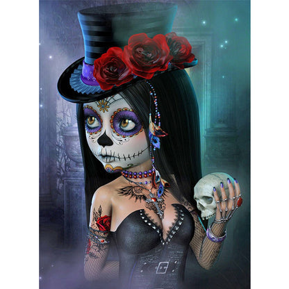 Heavy Makeup Woman 40*50CM(Canvas) Full Round Drill Diamond Painting