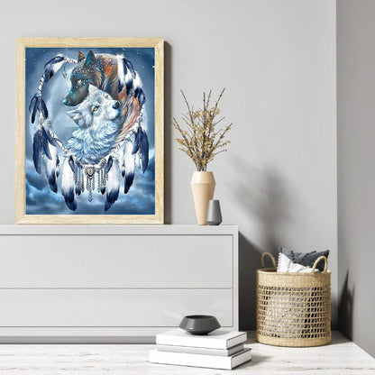 Wolf Dream Catcher - Full Round Drill Diamond Painting 40*50CM