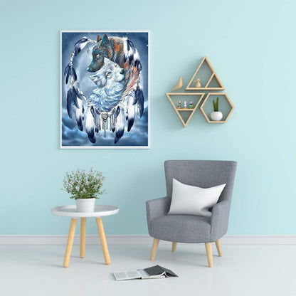Wolf Dream Catcher - Full Round Drill Diamond Painting 40*50CM