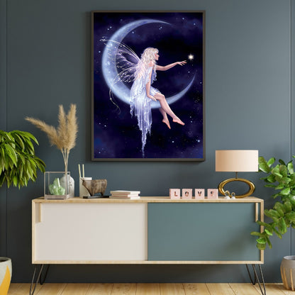 Moon Fairy - Full Round Drill Diamond Painting 40*50CM