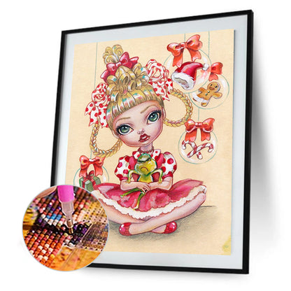 Weird Big Eyes Cartoon Girl - Full Round Drill Diamond Painting 30*40CM