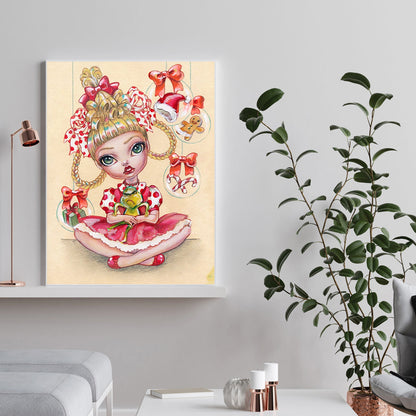 Weird Big Eyes Cartoon Girl - Full Round Drill Diamond Painting 30*40CM
