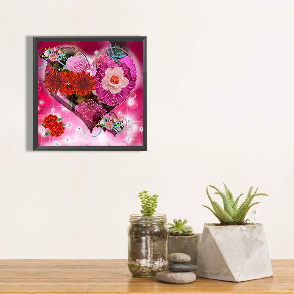 Love Rose 30*30CM(Canvas) Special Shaped Drill Diamond Painting