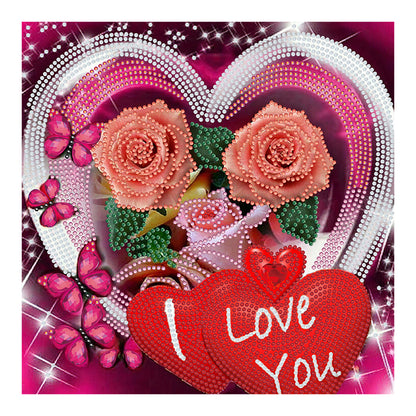 Love Rose - Special Shaped Drill Diamond Painting 30*30CM