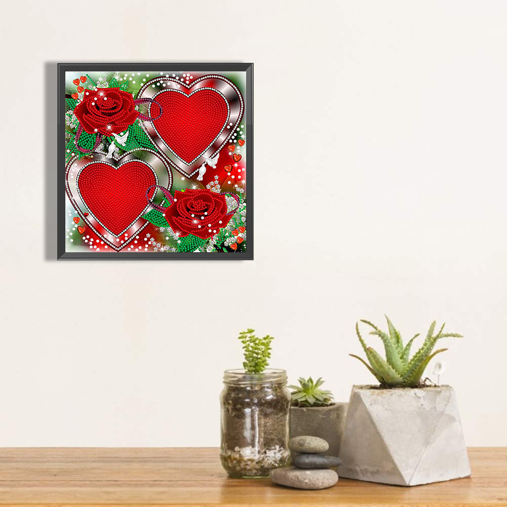 Love Rose 30*30CM(Canvas) Special Shaped Drill Diamond Painting