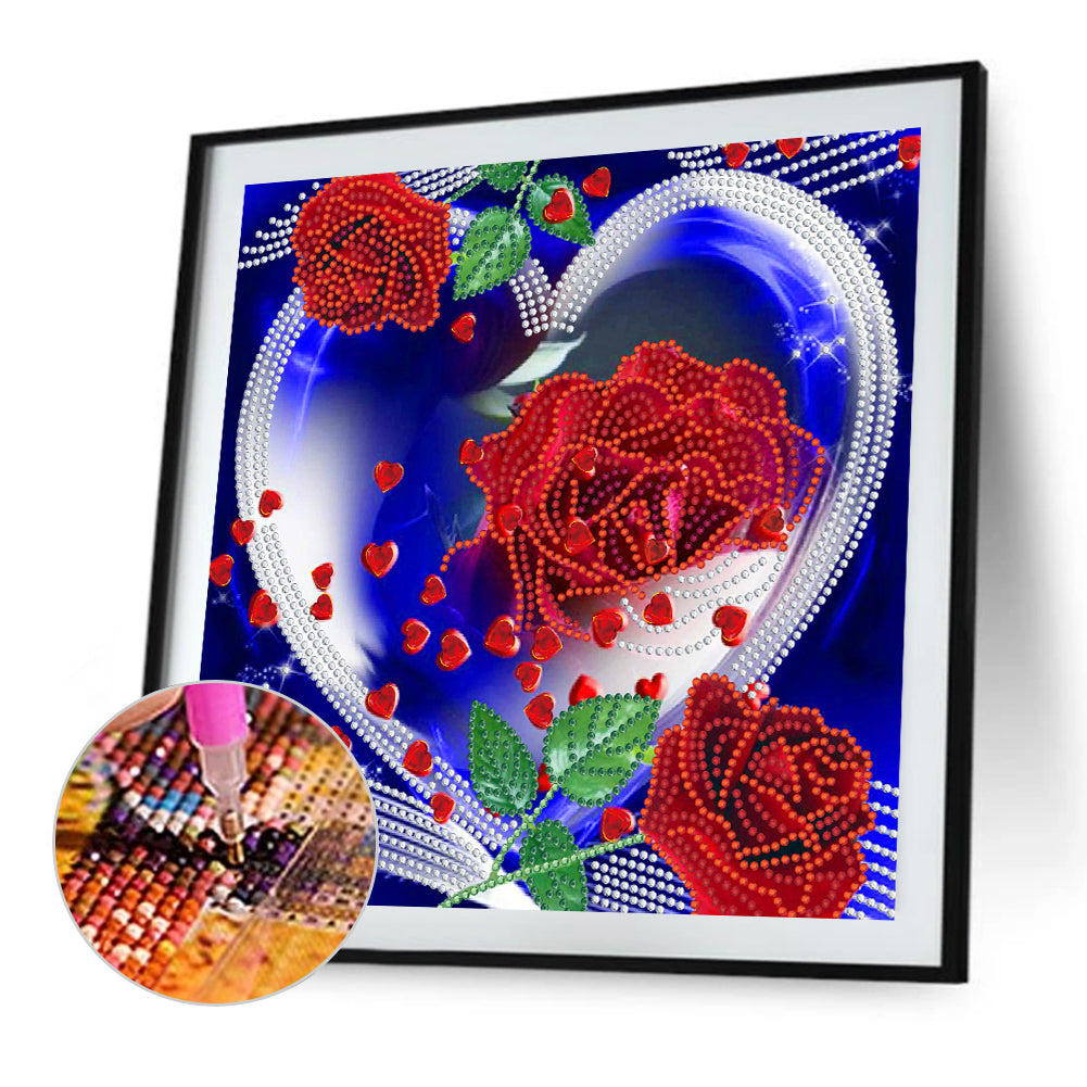 Love Rose 30*30CM(Canvas) Special Shaped Drill Diamond Painting