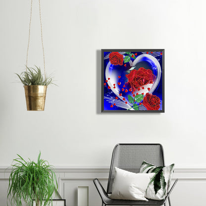 Love Rose 30*30CM(Canvas) Special Shaped Drill Diamond Painting