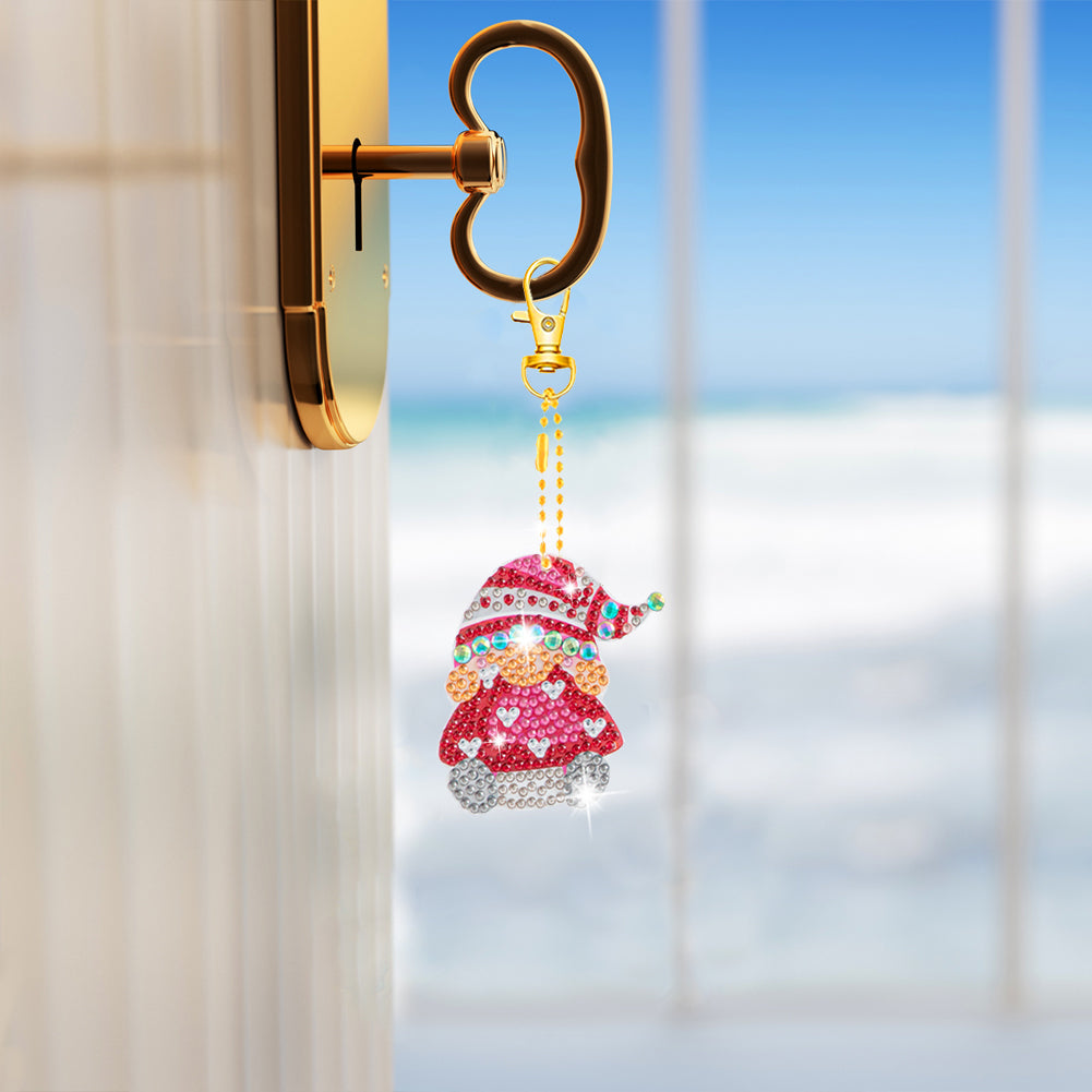 DIY Diamonds Painting Keychain Art Crafts Cartoon Key Ring Crystal for Kids Gift