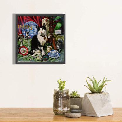 The Cow Cat In The Decoration Pile - Full Round Drill Diamond Painting 40*40CM