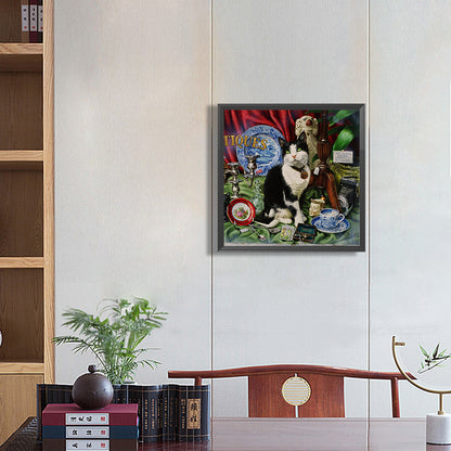 The Cow Cat In The Decoration Pile - Full Round Drill Diamond Painting 40*40CM