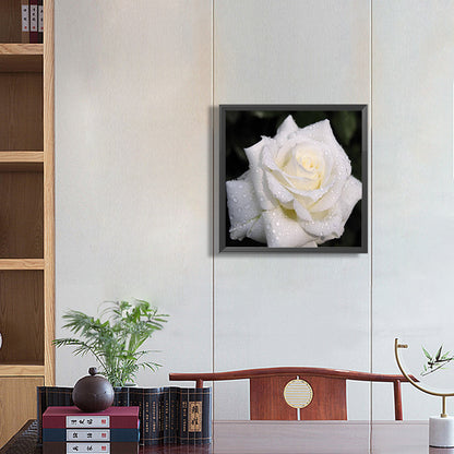 White Rose 40*40CM(Canvas) Full Round Drill Diamond Painting