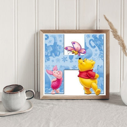 H Letter Winnie The Pooh - Full Square Drill Diamond Painting 30*30CM