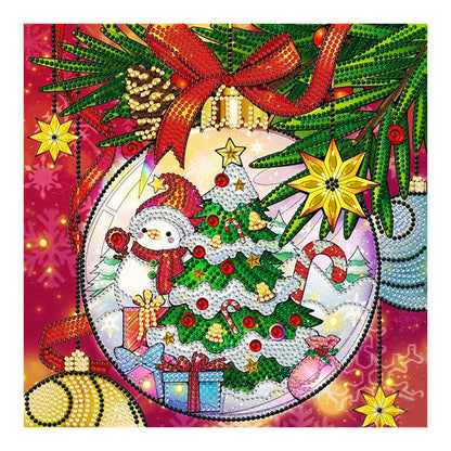 Christmas Snowman Christmas Tree - Special Shaped Drill Diamond Painting 30*30CM