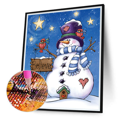 Snowman - Full Round Drill Diamond Painting 30*40CM