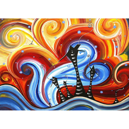 Abstract Hipster House - Full Round Drill Diamond Painting 40*30CM