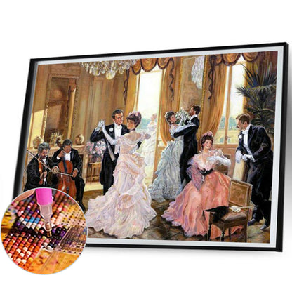 Oil Painting Aristocratic Lady - Full Round Drill Diamond Painting 50*40CM