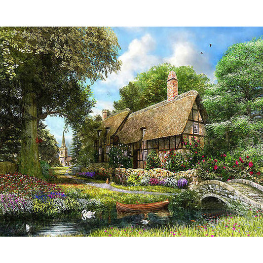 Village House - Full Round Drill Diamond Painting 50*40CM