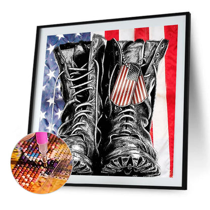 American Military Boots - Full Round Drill Diamond Painting 50*50CM