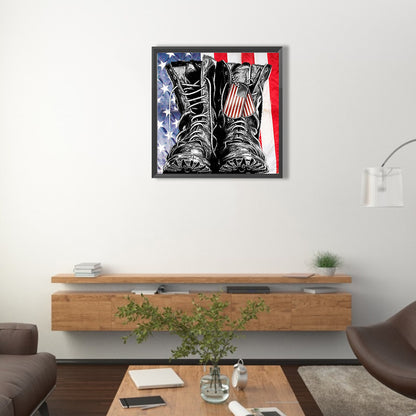 American Military Boots - Full Round Drill Diamond Painting 50*50CM