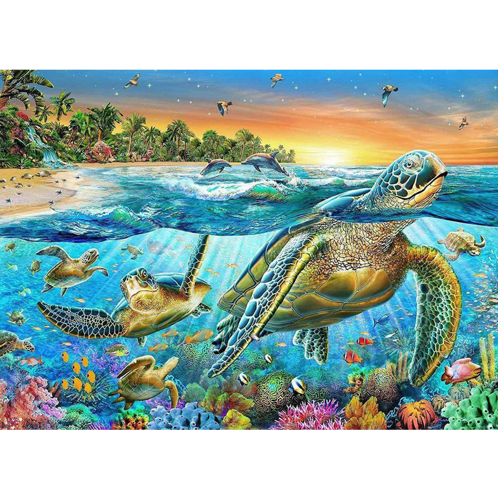 Sea Turtle - Full Square Drill Diamond Painting 60*50CM