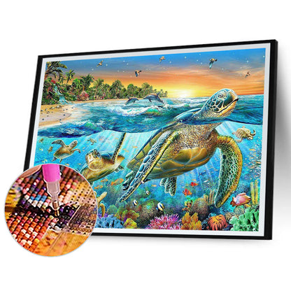 Sea Turtle - Full Square Drill Diamond Painting 60*50CM