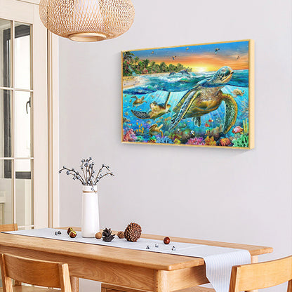 Sea Turtle - Full Square Drill Diamond Painting 60*50CM