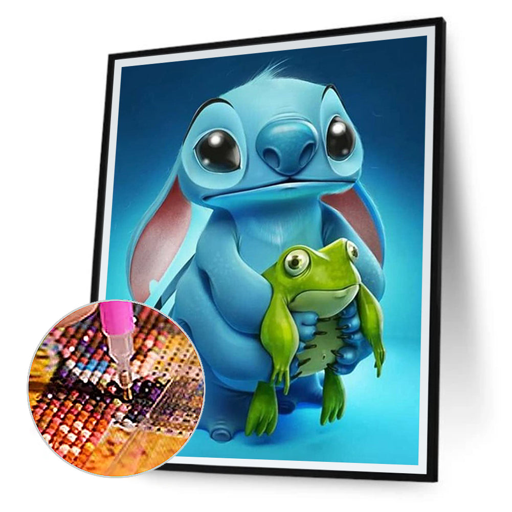 Stitch And The Frog - Full Round Drill Diamond Painting 30*40CM