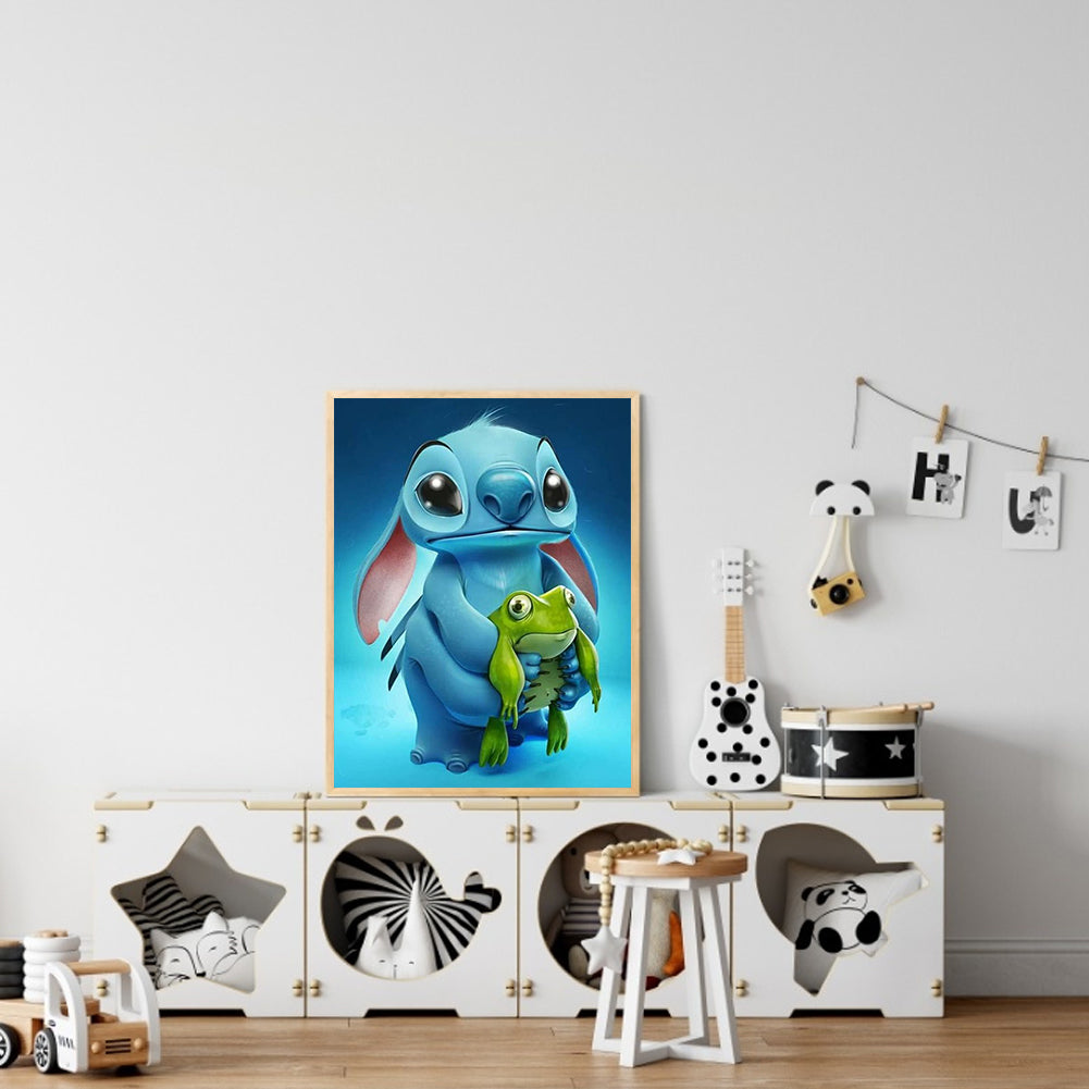Stitch And The Frog - Full Round Drill Diamond Painting 30*40CM