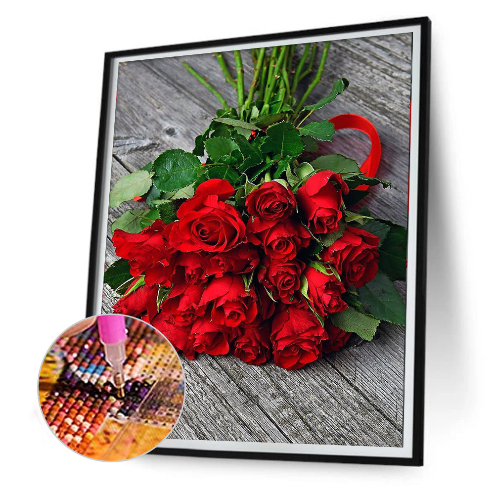 Valentine Rose 30*40CM(Canvas) Full Round Drill Diamond Painting