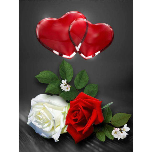 Valentine'S Day Love Rose 30*40CM(Canvas) Full Round Drill Diamond Painting