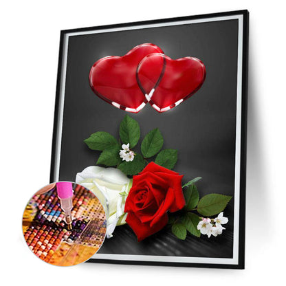 Valentine'S Day Love Rose - Full Round Drill Diamond Painting 30*40CM